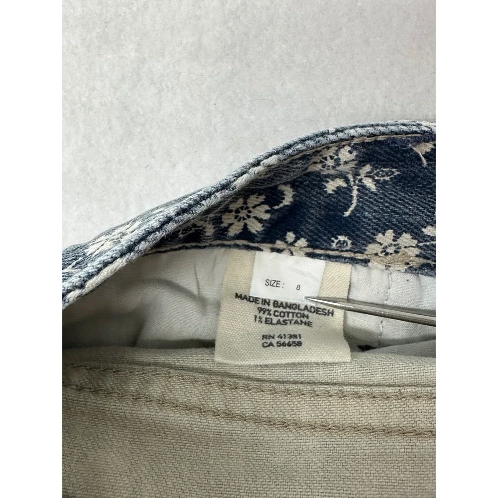 Ralph‎ Lauren Kids Bowery Skinny Jeans Blue Floral Print Size 8